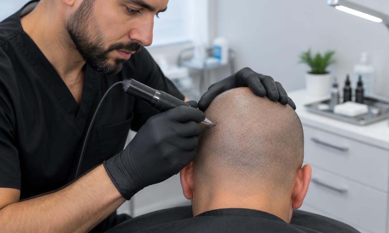 Littekens camoufleren met micro haarpigmentatie